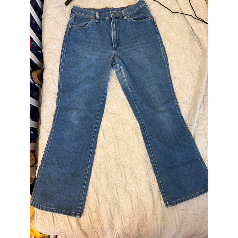 Vintage Wrangler No-Fault 945 DEN Jeans USA Made 34x31 Bootcut Flare‎ Western